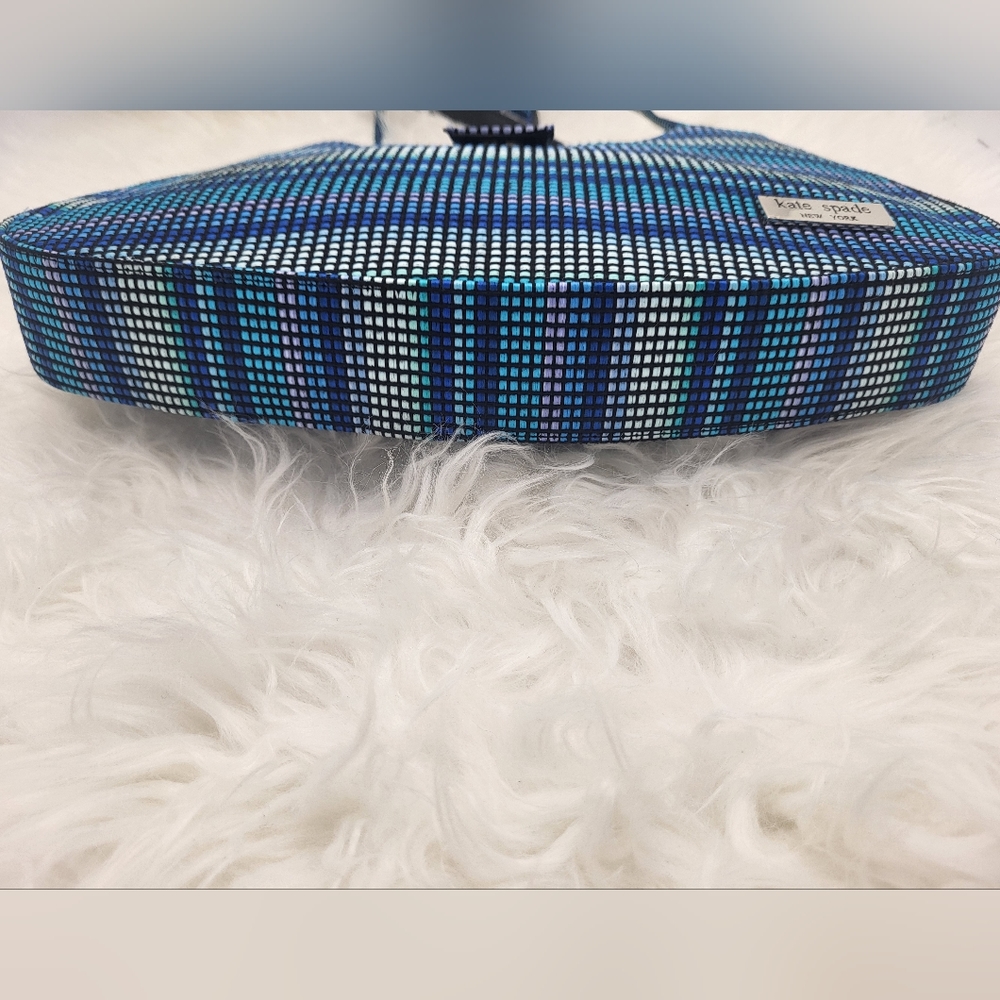 Kate Spade Y2K! Embroidered Blue/Black/White Shoulder Bag - Picture 3 of 16